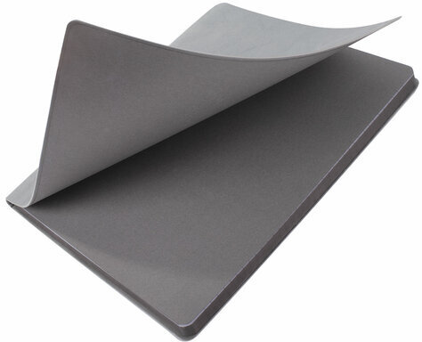 Тетрадь А5 (175х215 мм), BRAUBERG "NEBRASKA", 96 л., под кожу, клетка, серый, 113415