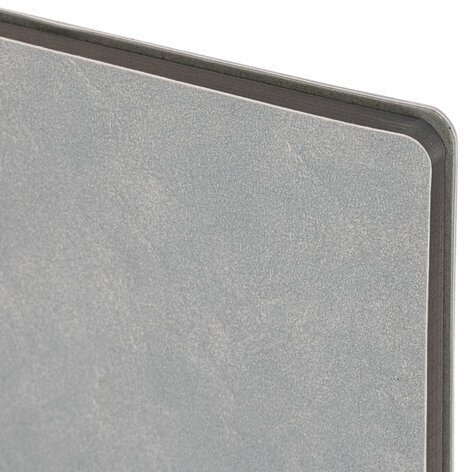 Тетрадь А5 (175х215 мм), BRAUBERG "NEBRASKA", 96 л., под кожу, клетка, серый, 113415