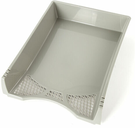 Лоток горизонтальный для бумаг STAFF "Profit", A4 (330х260х60 мм), полипропилен, серый, 237270