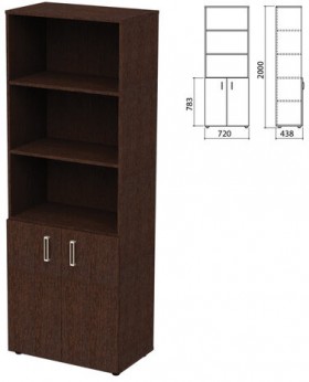 Шкаф полузакрытый &quot;Приоритет&quot; 720х438х2000 мм, 4 полки, венге (КОМПЛЕКТ)