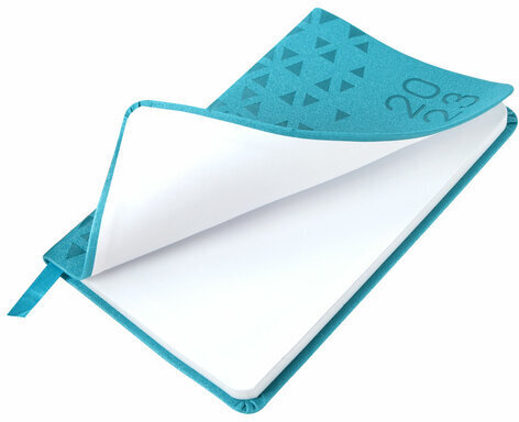 Еженедельник датированный 2023 МАЛЫЙ ФОРМАТ 95х155 мм А6, BRAUBERG "Glance", под кожу, бирюзовый, 113975