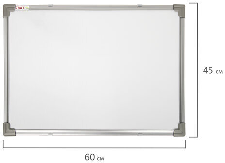 Доска магнитно-маркерная 45х60 см, металлическая рамка, STAFF ECO, 238136