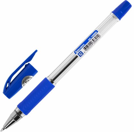 Ручка шариковая BRAUBERG "BP-GT", СИНЯЯ, корпус прозрачный, евронаконечник 0,7 мм, линия письма 0,35 мм, 144004
