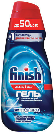 Гель для мытья посуды в посудомоечных машинах 1 л FINISH All in 1, "Shine&Protect", 3078328