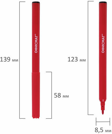 Фломастеры ОФИСМАГ 12 цветов, КЛАССИЧЕСКИЕ, вентилируемый колпачок, ПВХ упаковка, 152500