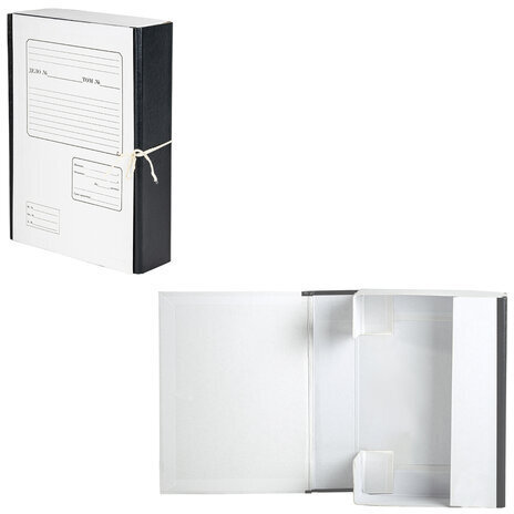 Короб архивный А4 (240х320 мм), 70 мм, 2 завязки, переплетный картон/бумвинил, до 600 л, 121011