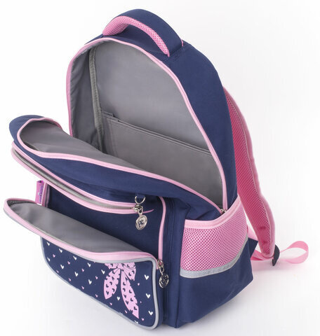 Рюкзак ЮНЛАНДИЯ COMPLETE с пеналом в комплекте, эрго-спинка, "Pink bow", 42х29х14 см, 229972