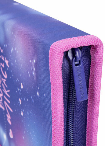 Пенал BRAUBERG, 1 отделение, 2 откидные планки, полиэстер, 21х14 см, "Believe in miracles", 270716