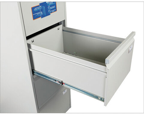 Шкаф картотечный ПРАКТИК "AFC-04", 1330х467х630 мм, 4 ящика, для 220 подвесных папок, формат папок Foolscap или A4 (БЕЗ ПАПОК)