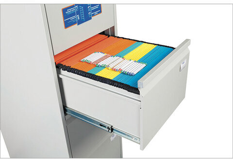 Шкаф картотечный ПРАКТИК "AFC-04", 1330х467х630 мм, 4 ящика, для 220 подвесных папок, формат папок Foolscap или A4 (БЕЗ ПАПОК)