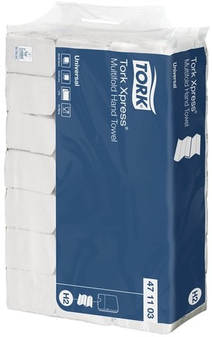 Полотенца бумажные (1 пачка 190 листов) TORK (H2) Universal, 2-слойные, цвет натуральный.,23,4х21,3, Z-сложение, 471103