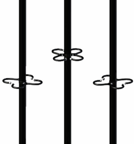 Вешалка на колесах на 15 крючков с держателем для зонтов "Гардикс-3К", металл, черная