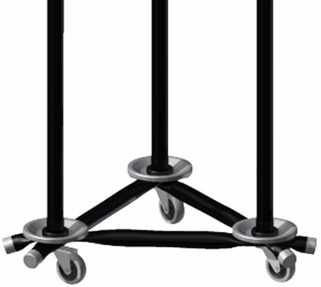 Вешалка на колесах на 15 крючков с держателем для зонтов "Гардикс-3К", металл, черная