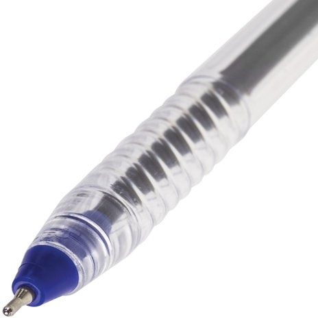 Ручка шариковая масляная STAFF "EVERYDAY" OBP-226, СИНЯЯ, корпус прозрачный, игольчатый узел 0,7 мм, линия письма 0,35 мм, 141705