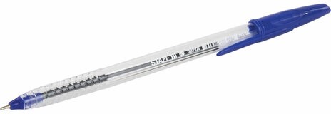 Ручка шариковая масляная STAFF "EVERYDAY" OBP-226, СИНЯЯ, корпус прозрачный, игольчатый узел 0,7 мм, линия письма 0,35 мм, 141705