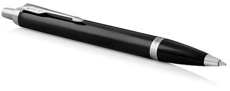 Ручка шариковая PARKER "IM Core Black Lacquer CT", корпус черный глянцевый лак, хромированные детали, синяя, 1931665