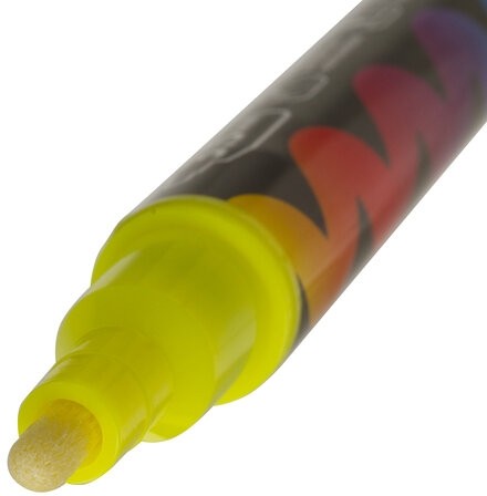 Маркер меловой "POP-ART" ЖЕЛТЫЙ, 3,5 мм, стираемый, для гладких поверхностей, BRAUBERG, 151520