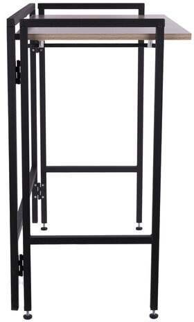 Стол BRABIX "Smart CD-009", 800х455х795 мм, ЛОФТ, складной, металл/ЛДСП дуб, каркас черный, 641874