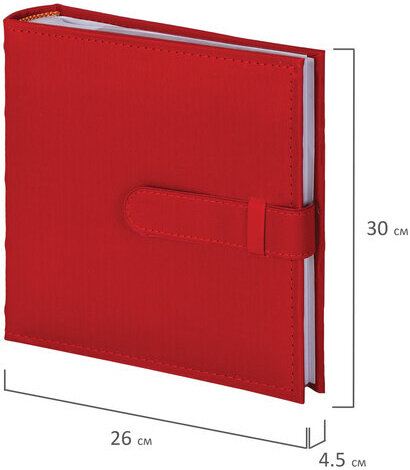 Фотоальбом BRAUBERG на 200 фото 10х15 см, под кожу, бумажные страницы, бокс, красный, 391193