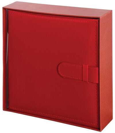 Фотоальбом BRAUBERG на 200 фото 10х15 см, под кожу, бумажные страницы, бокс, красный, 391193