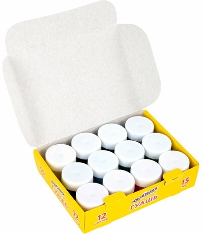 Гуашь ЮНЛАНДИЯ "ДОМИКИ", 12 цветов по 15 мл, 192561