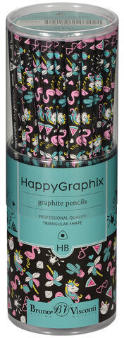 Карандаш чернографитный BRUNO VISCONTI "HappyGraphix", 1 шт., "Единорожки", HB, 21-0030/65