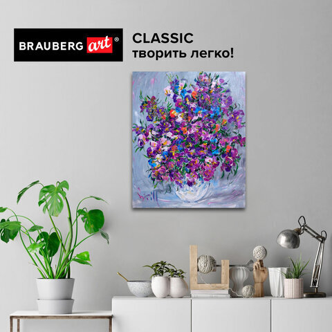Холст на подрамнике BRAUBERG ART CLASSIC, 24х30см, грунтованный, 100% хлопок, крупное зерно, 190644