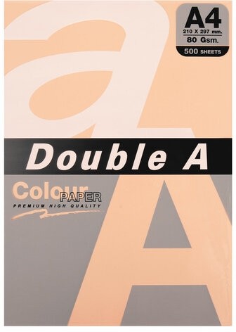 Бумага цветная DOUBLE A, А4, 80 г/м2, 500 л., пастель, светло-оранжевая