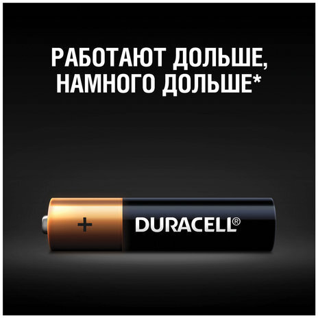 Батарейки КОМПЛЕКТ 4 шт., DURACELL Basic, AAA (LR03, 24А), алкалиновые, мизинчиковые, блистер, MN 2400 AAA LR3