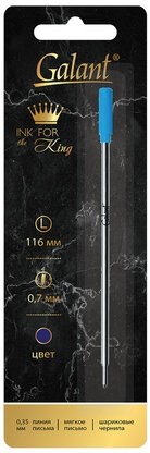 Стержень шариковый тип CROSS, СИНИЙ, пишущий узел 0,7 мм, металл, 116 мм, блистер, GALANT, 170385
