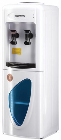 Водораздатчик-кулер БЕЗ НАГРЕВА И ОХЛАЖДЕНИЯ, AQUA WORK 0.7-LWR, напольный, шкаф, 2 крана, белый, 23211