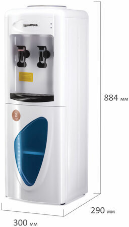 Водораздатчик-кулер БЕЗ НАГРЕВА И ОХЛАЖДЕНИЯ, AQUA WORK 0.7-LWR, напольный, шкаф, 2 крана, белый, 23211