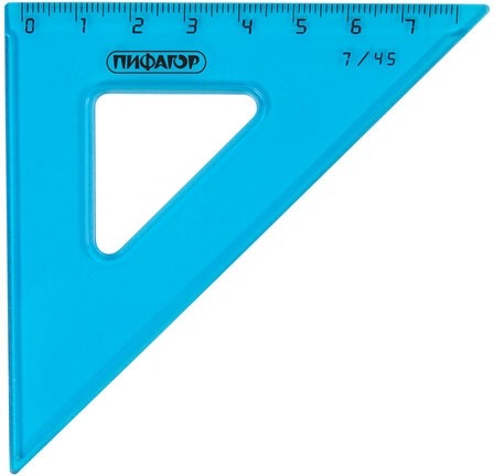 Набор чертежный малый ПИФАГОР (линейка 16 см, 2 треугольника, транспортир), неоновый, европодвес, 210625