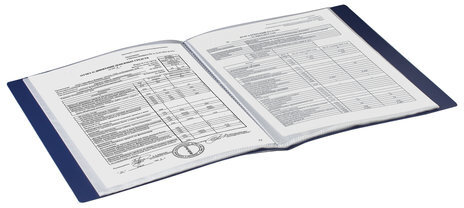 Папка 40 вкладышей BRAUBERG стандарт, синяя, 0,7 мм, 221603