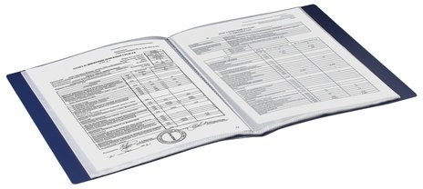 Папка 40 вкладышей BRAUBERG стандарт, синяя, 0,7 мм, 221603