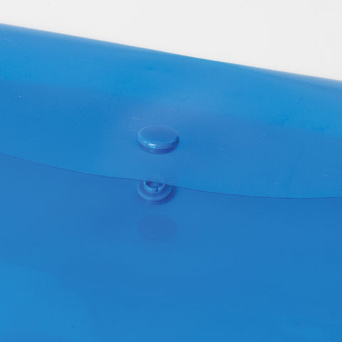 Папка-конверт с кнопкой БОЛЬШОГО ФОРМАТА (305х435 мм), А3, прозрачная, синяя, 0,18 мм, BRAUBERG, 224034