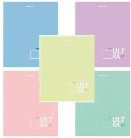 Тетрадь А5, 80 л., BRAUBERG, скоба, клетка, обложка картон, "Unique Tone", 404411