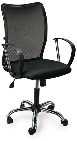 Кресло BRABIX &quot;Spring MG-308&quot;, с подлокотниками, хром, ткань черная TW, 531403