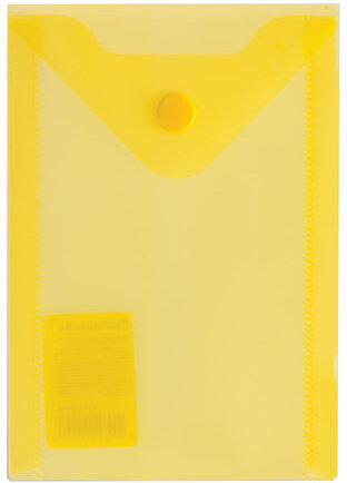 Папка-конверт с кнопкой МАЛОГО ФОРМАТА (105х148 мм), А6, желтая, 0,18 мм, BRAUBERG, 227319