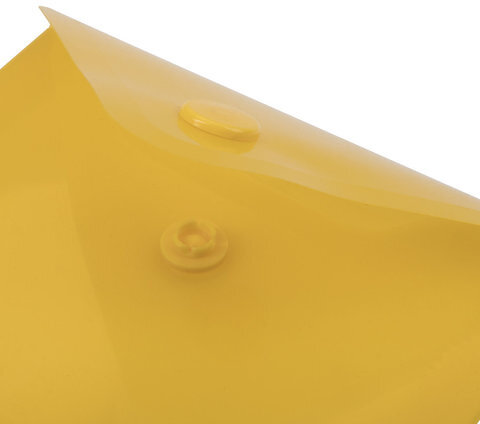 Папка-конверт с кнопкой МАЛОГО ФОРМАТА (105х148 мм), А6, желтая, 0,18 мм, BRAUBERG, 227319