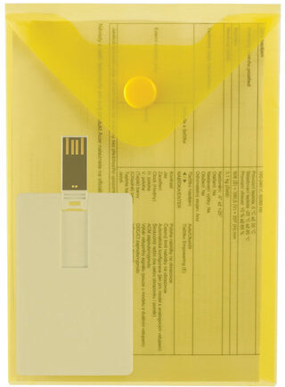 Папка-конверт с кнопкой МАЛОГО ФОРМАТА (105х148 мм), А6, желтая, 0,18 мм, BRAUBERG, 227319