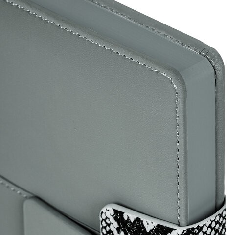 Ежедневник недатированный А5 138х213 мм, BRAUBERG "Safari", под кожу, магнит, 160 л., Snake, серый, 116594