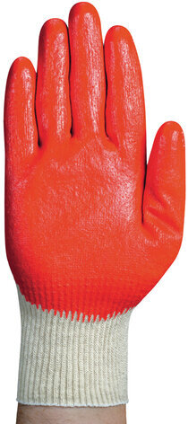 Перчатки х/б НИТРИКС маслобензостойкие 1пара, 13 класс, 34-36г размер 8, покрытие - облив вспененный НИТРИЛ, повышенная износостойкость, СВС, 42-301 бел/крас