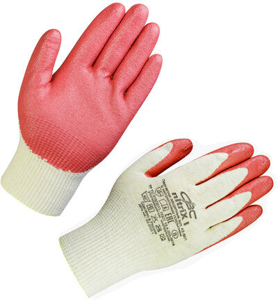 Перчатки х/б НИТРИКС маслобензостойкие 1пара, 13 класс, 34-36г размер 8, покрытие - облив вспененный НИТРИЛ, повышенная износостойкость, СВС, 42-301 бел/крас