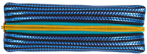 Пенал-косметичка BRAUBERG, мягкий, "Royal", голубой, 19х6х6 см, 229023