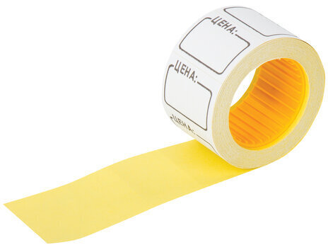 Ценник средний "Цена" 35х25 мм белый, самоклеящийся, КОМПЛЕКТ 5 рулонов по 250 шт., BRAUBERG, 112362