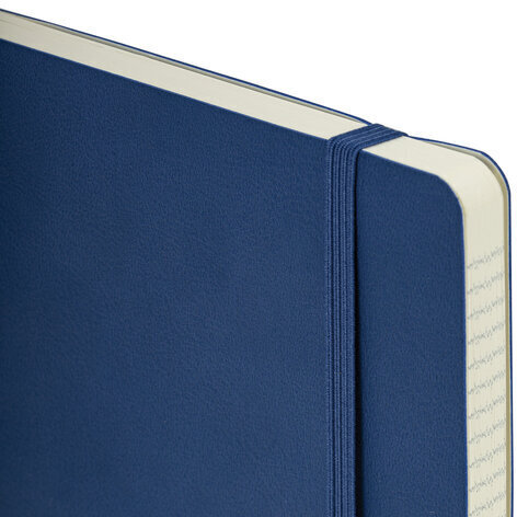 Блокнот А5 (130х210 мм), BRAUBERG ULTRA, под кожу, 80 г/м2, 96 л., клетка, темно-синий, 113005