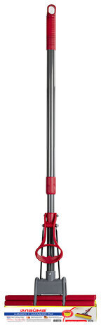 Швабра самоотжимная, роликовый двойной отжим, насадка PVA 27 см, телескопический черенок 125 см, LAIMA, 603597