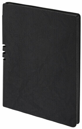 Тетрадь А5 (175х215 мм), BRAUBERG "NEBRASKA", 96 л., под кожу, клетка, черный, 113416