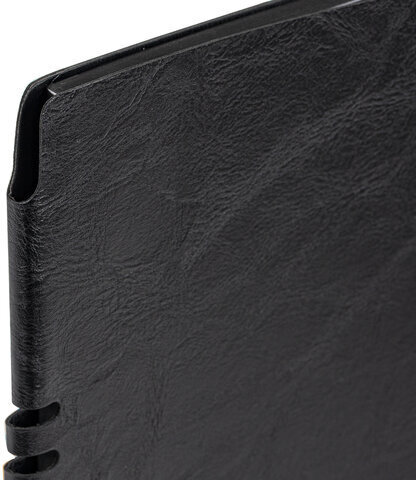 Тетрадь А5 (175х215 мм), BRAUBERG "NEBRASKA", 96 л., под кожу, клетка, черный, 113416